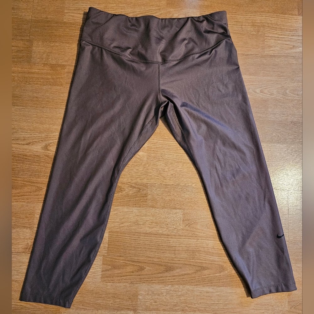 Women 1x Nike One Dri Fit drifit Leggings Tights Plus Size 7/8 Midrise